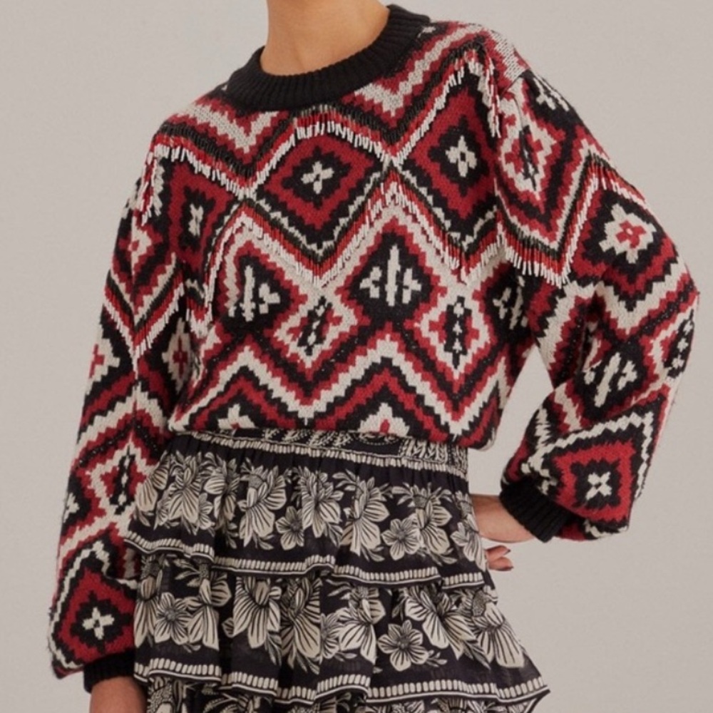 Farm Rio Rauti Beaded Knit Sweater